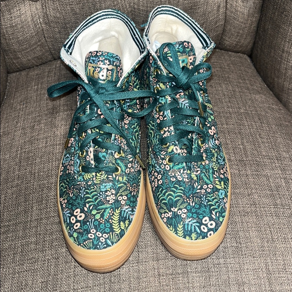 Keds x Rifle Paper Co. Cooper Garden Party high-top sneakers women's 6.5 - Picture 3 of 9